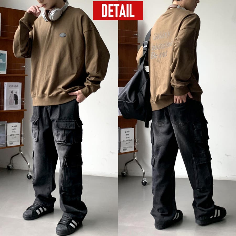 カーゴデニムパンツ メンズ マルチポケット[品番：RQ000009360