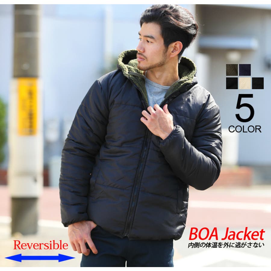 一度着用しております。片面ボアのリバーシブルアウターです。 kutir ブルゾン アウター 2way REVERSIBLE NYLON BOA BLOUSON