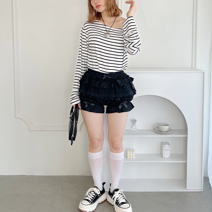 フリルレースロングフレアパンツ（その他パンツ