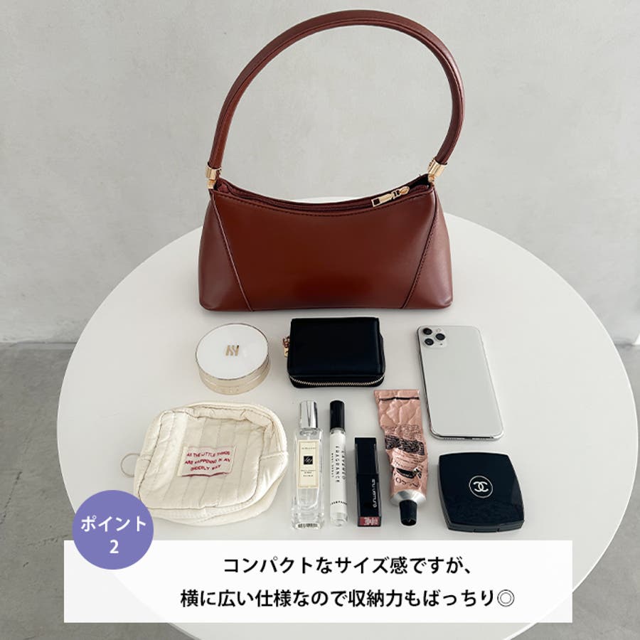 チャーム付き合皮ボストンバッグ(13×30×8㎝ ブラック