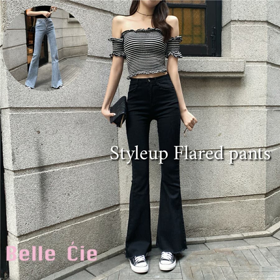 デニム フレアパンツ レディース 品番 Amvw Belle Cie ベルシー のレディースファッション通販 Shoplist ショップリスト