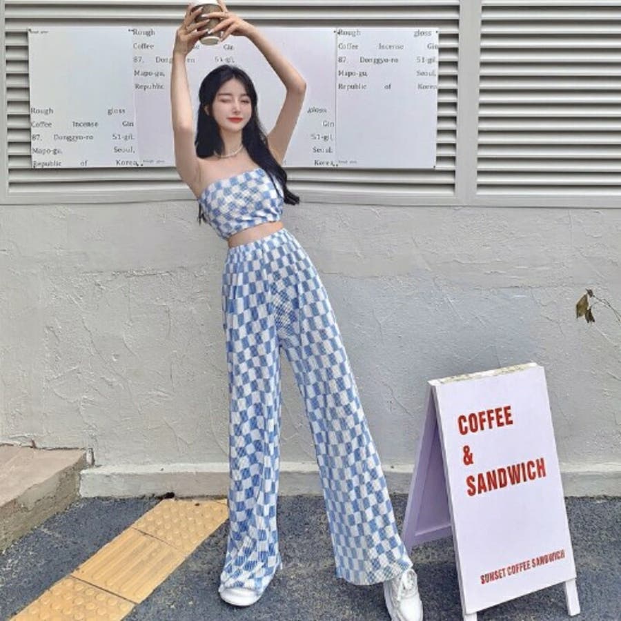 ブルー】カットプリーツ セットアップ カジュアル[品番：AMVW0000511]｜Belle  Cie（ベルシー）のレディースファッション通販｜SHOPLIST（ショップリスト）
