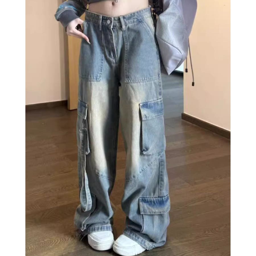 デニムカーゴパンツ デニムパンツ カーゴパンツ[品番：AMVW0000683