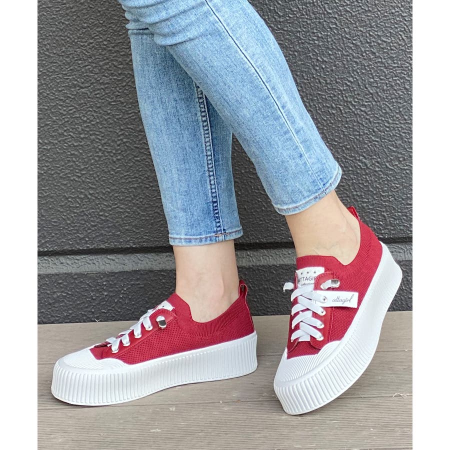 厚底ストレッチニットスニーカー[品番：ATAW0001149]｜attagirl