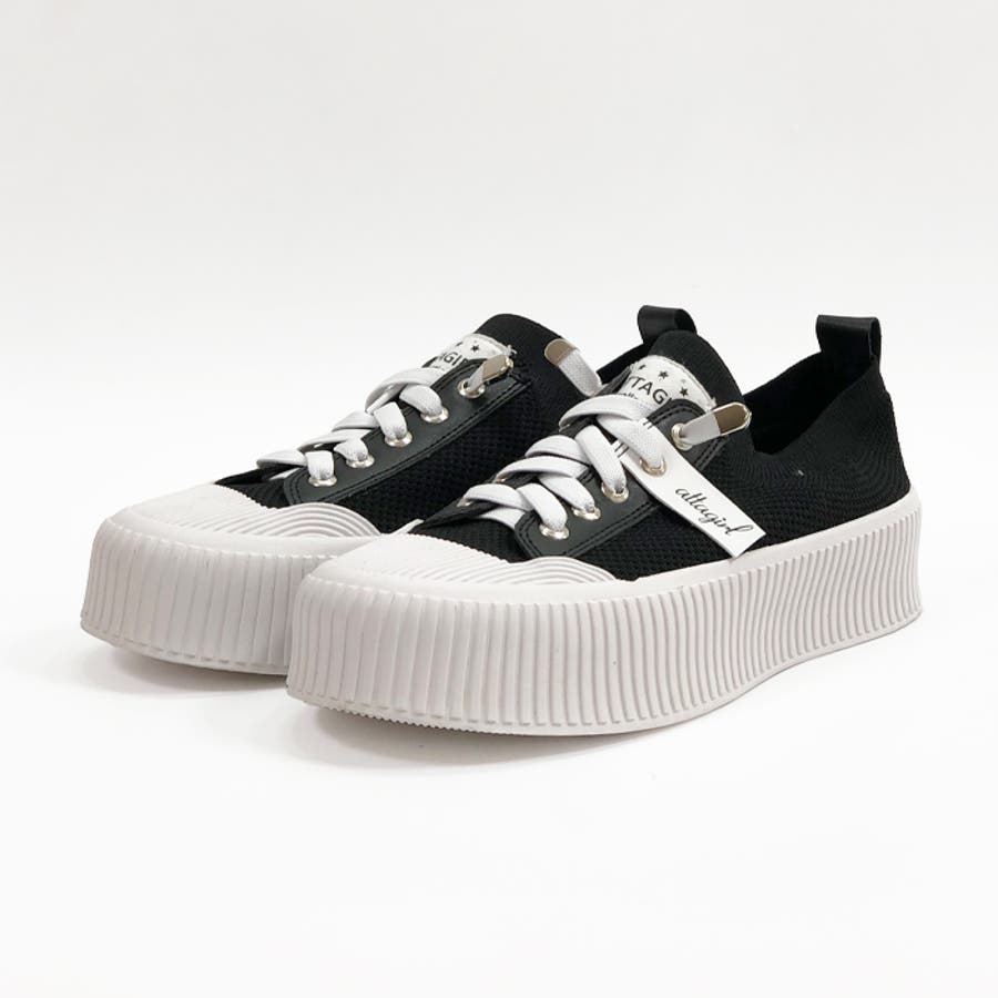 厚底ストレッチニットスニーカー[品番：ATAW0001149]｜attagirl