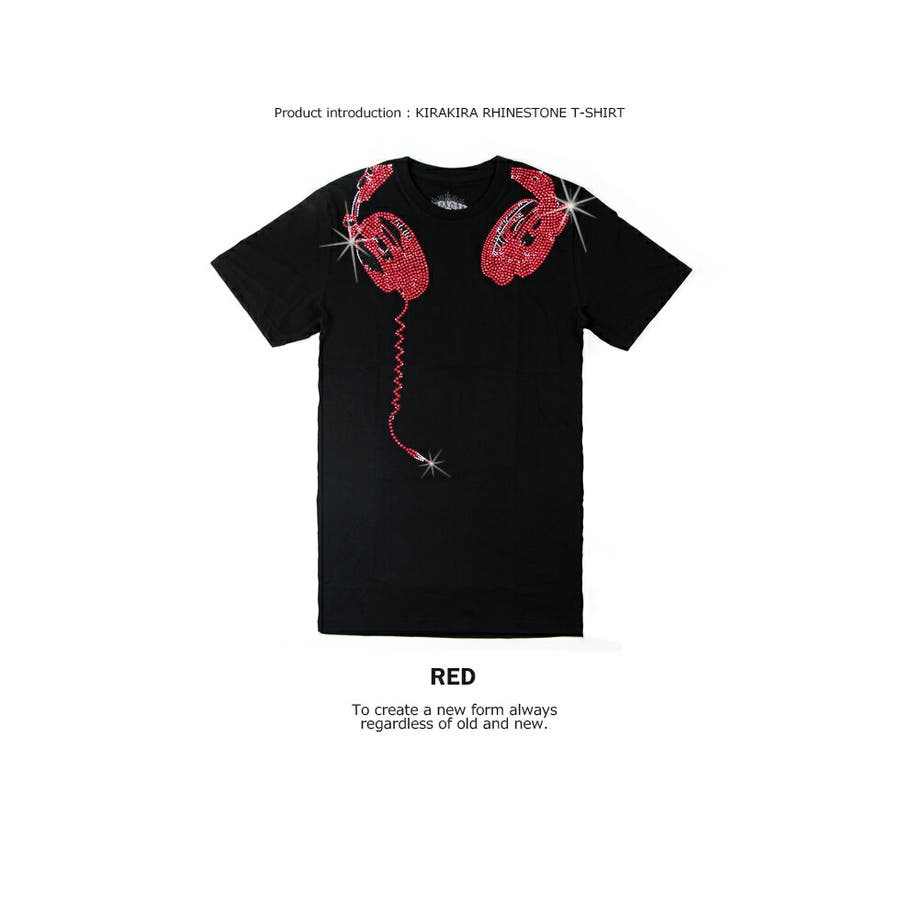 ラインストーン デザインTシャツ 3種類[品番：TLKM0001793]｜T-LINK