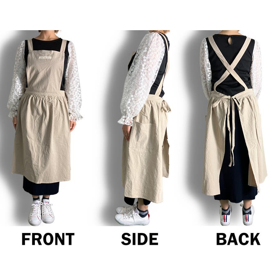 エプロン純棉絨 natsusobiku online store - AY40 STYLISH APRON リネン2way