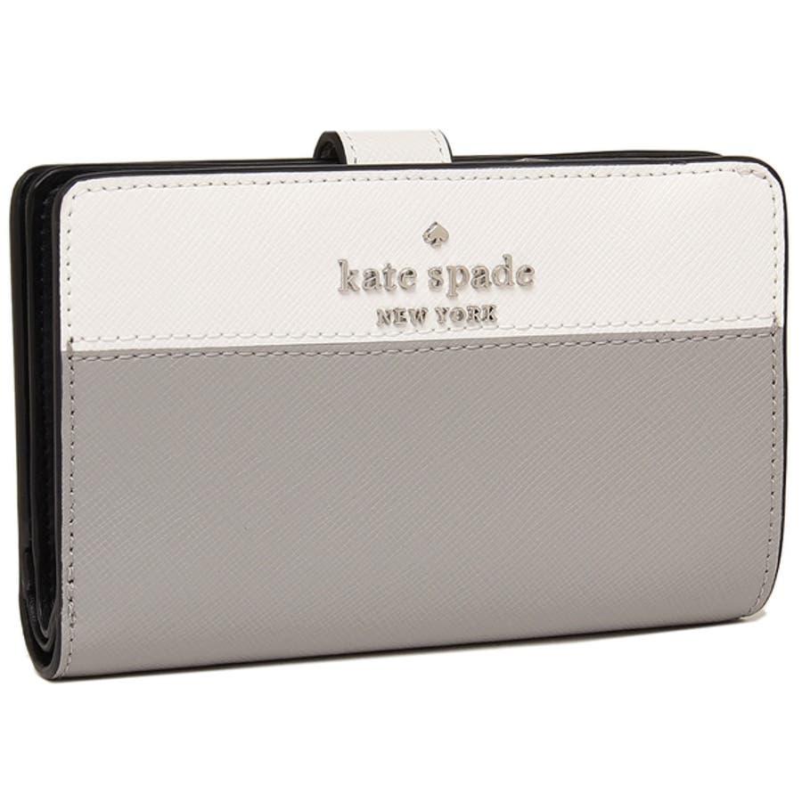 週末値下げ♡Kate Spade レディース ホワイト シルバー 二つ折り財布