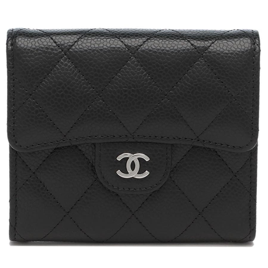 美品CHANEL二つ折り財布 正規品 黒 小物