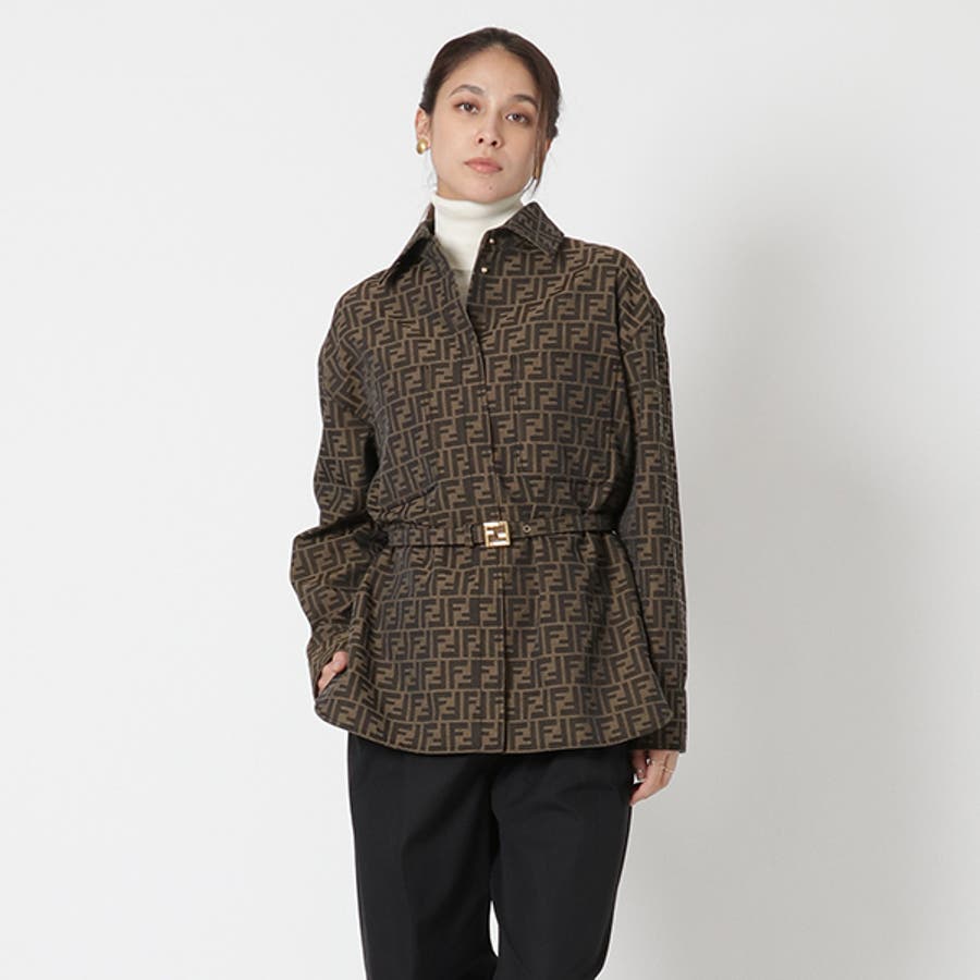 【希少】FENDI フェンディ FF総柄 ジャガード ダブルジャケット 44 希少】FENDI フェンディ FF総柄 ジャガード ダブルジャケット 44