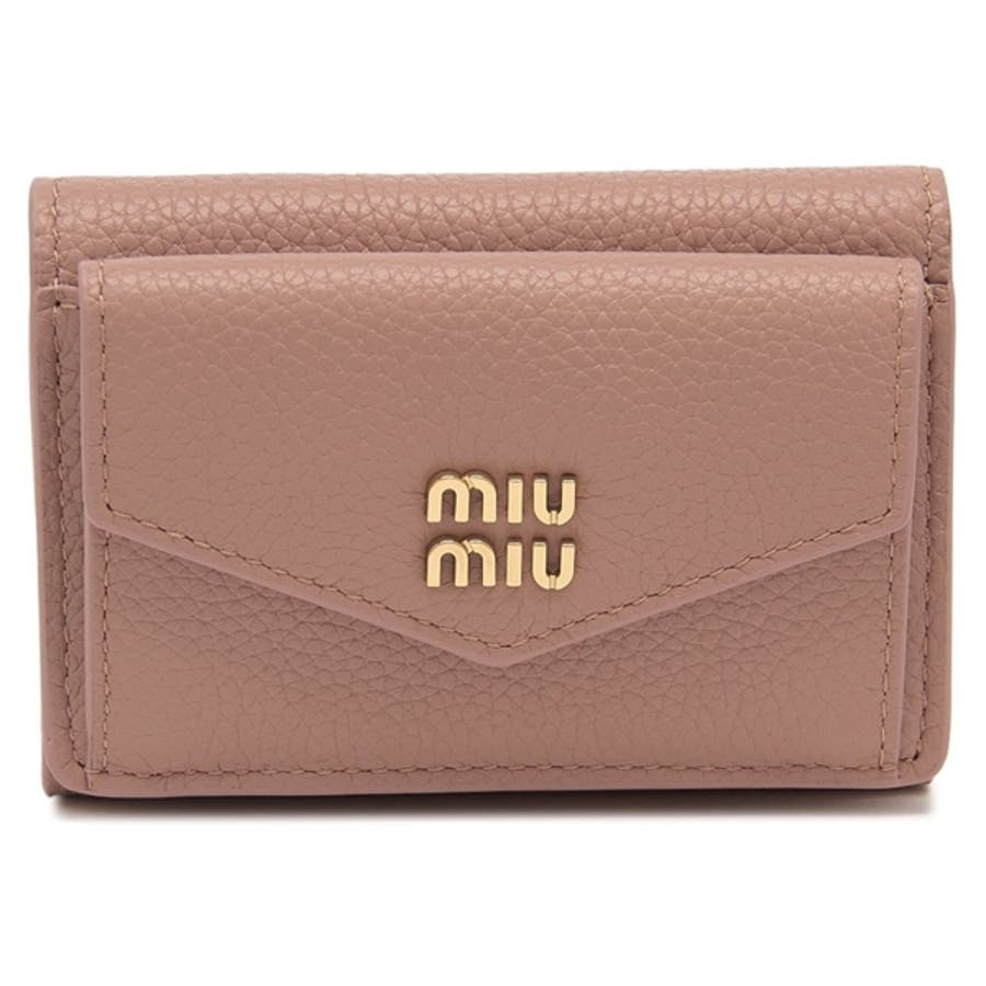 Miu Miu 三つ折り財布 ミュウミュウ 三つ折り財布 メタルロゴ[品番：AXEB0037506