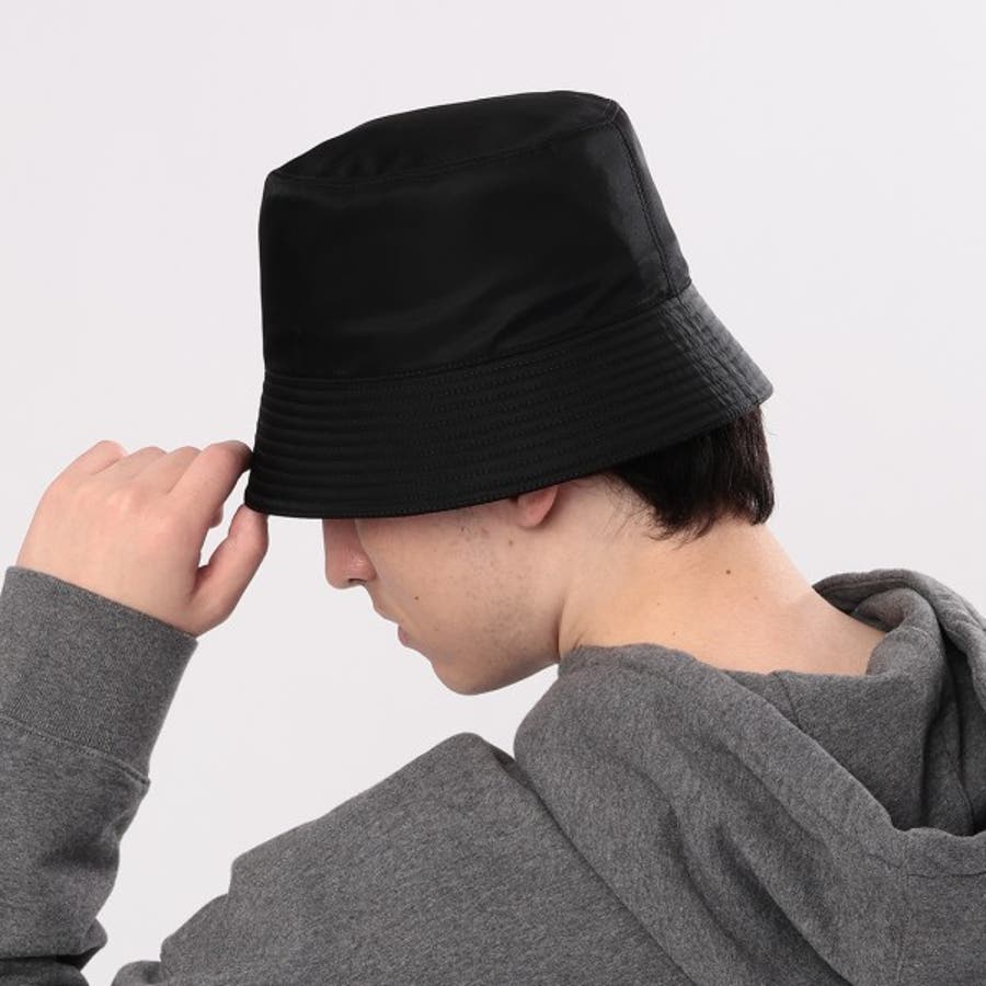 S【クリーニング済み】プラダ　バケットハット　XL ブラック s*n様 確実正規品PRADA ブラック バケットハット XL PRADA ブラック