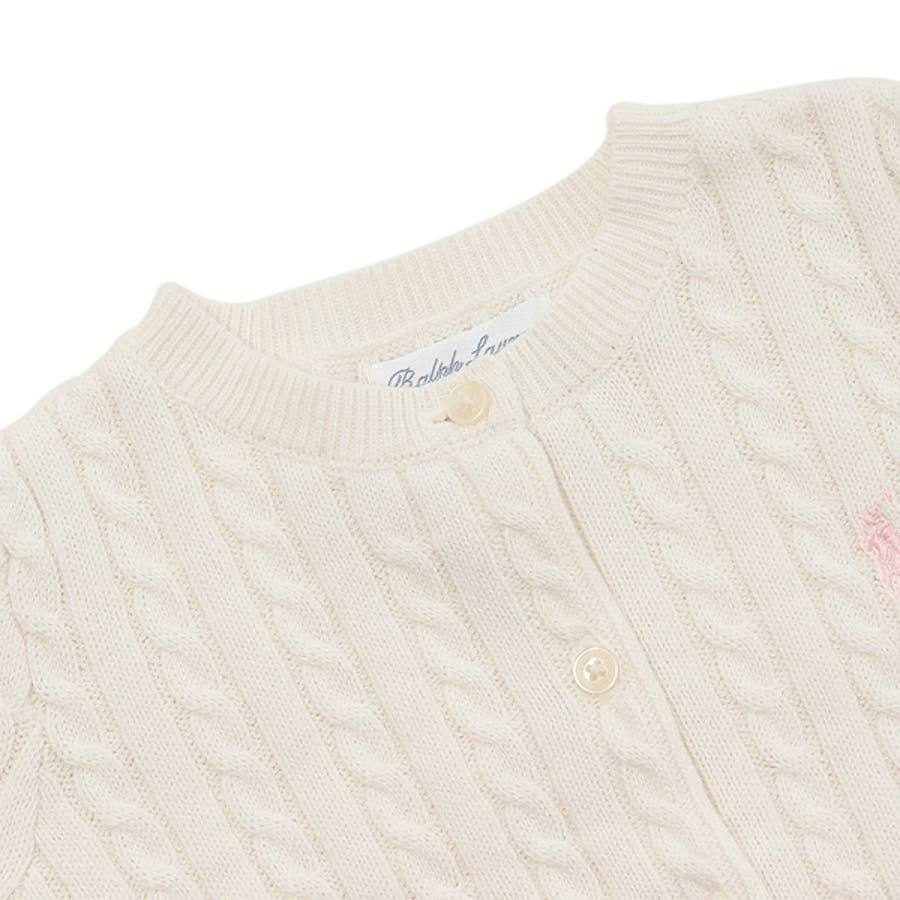 ラルフローレン　ホワイト ケーブルニット カーディガン ポロ ラルフ ローレン POLO RALPH LAUREN ケーブルニット