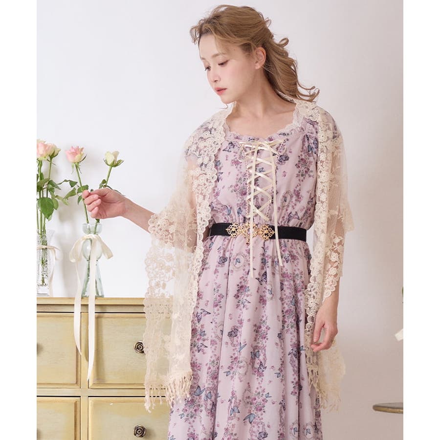新品登場 フラワーレースストール[品番：IGAW0006232]｜axes femme ストール・ショール