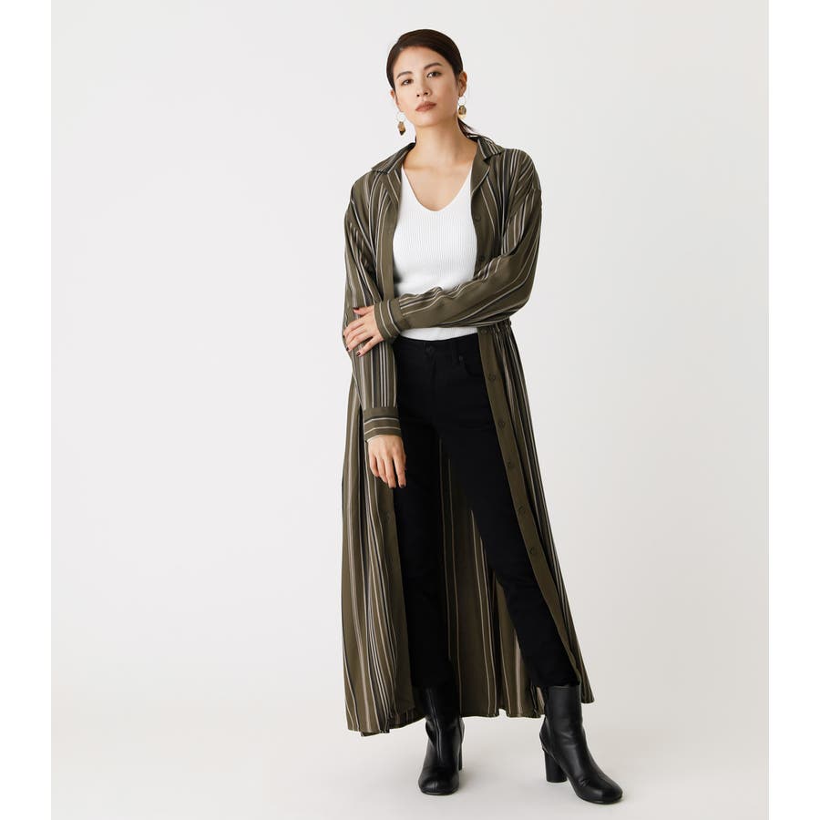 STRIPE BLOUSING MAXI[品番：AZLW0016422]｜AZUL BY MOUSSY