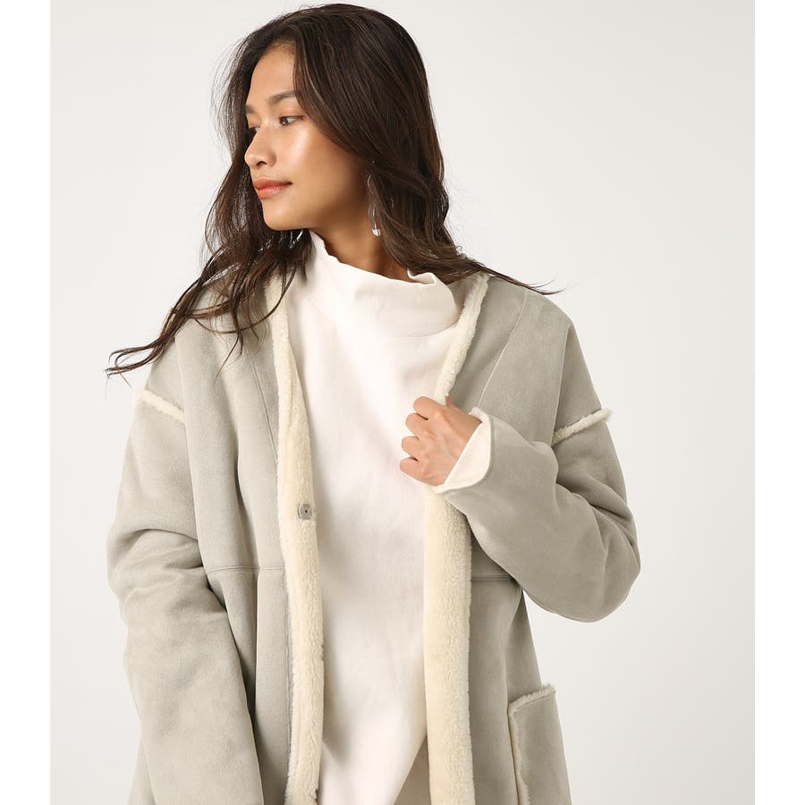 フェイクムートンコート[品番：AZLW0014277]｜AZUL BY MOUSSY