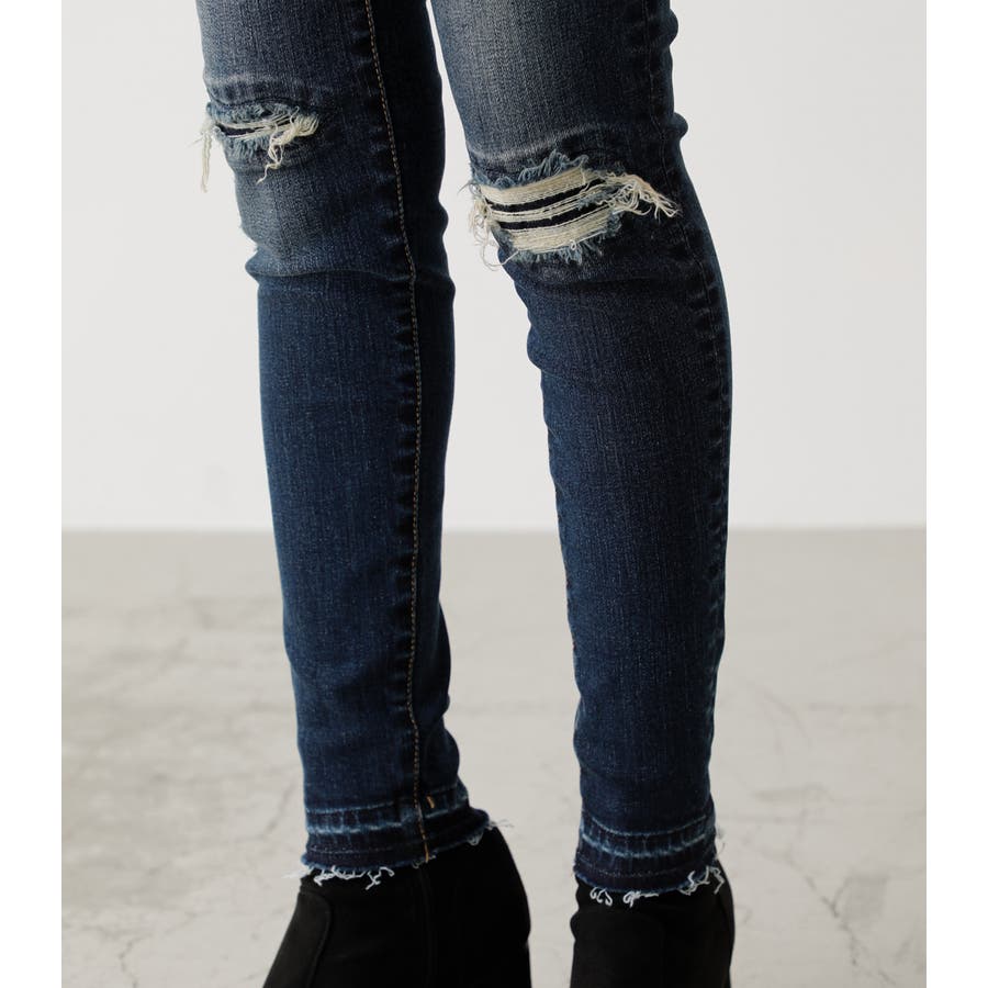 REPAIR DENIM SKINNY/リペアデニムスキニー[品番：AZLW0017697