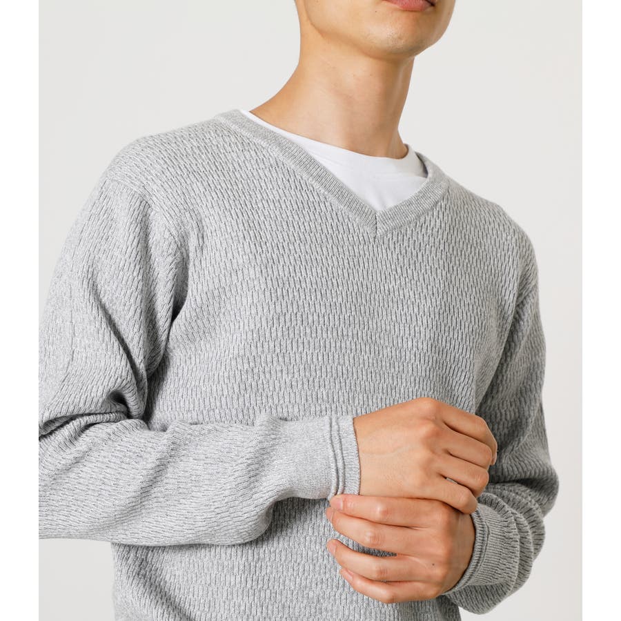 HONEYCOMB V/N KNIT/ハニカムVネックニット[品番：AZLW0017841]｜AZUL