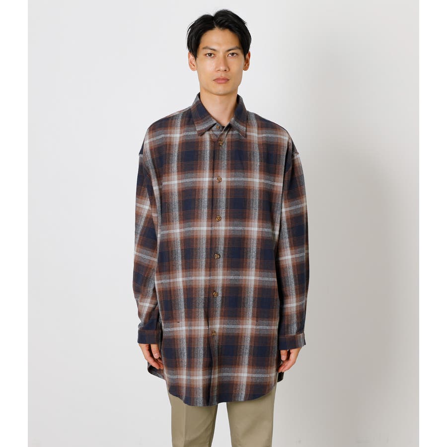 CHECK BIG SHIRT COAT/チェックビッグシャツコート[品番：AZLW0017770