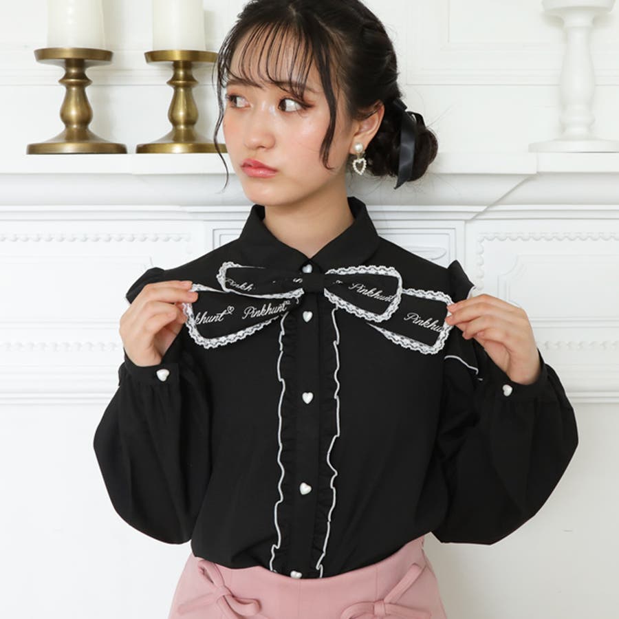 PINKHUNT 肩あきリボン付きブラウスシャツ 7216K[品番：BYDK0005129]｜BABYDOLL（ベビードール）のキッズ ファッション通販｜SHOPLIST（ショップリスト）