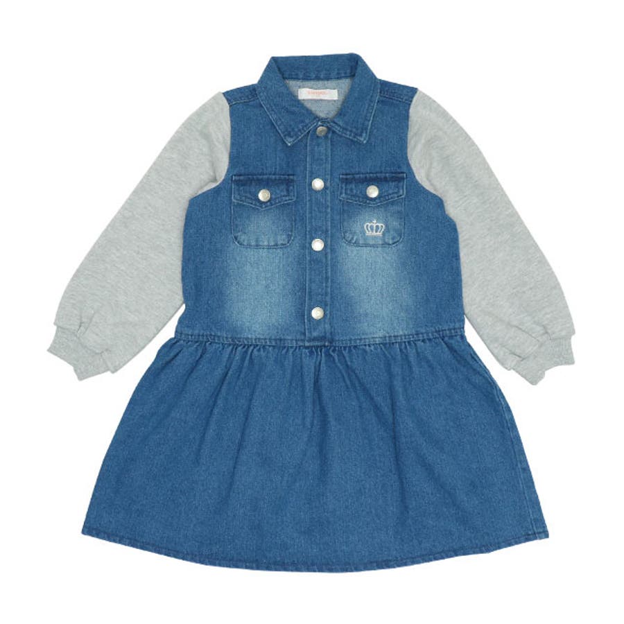 袖切替デニムワンピース 7639K[品番：BYDK0005542]｜BABYDOLL（ベビー