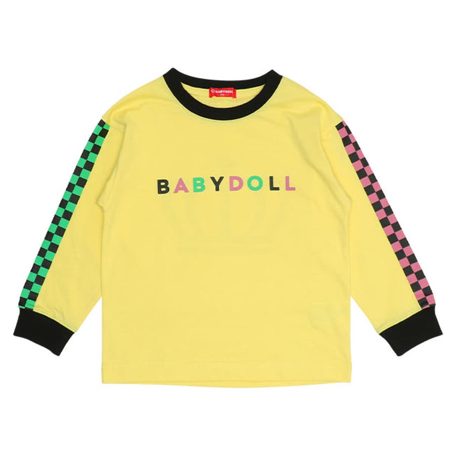 チェッカー袖ロンT 0278K[品番：BYDK0007222]｜BABYDOLL（ベビードール ）のキッズファッション通販｜SHOPLIST（ショップリスト）