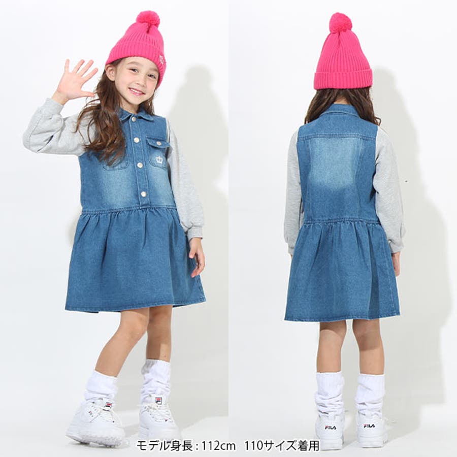 袖切替デニムワンピース 7639K[品番：BYDK0005542]｜BABYDOLL（ベビー