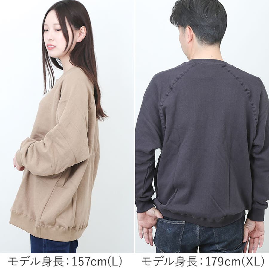 JEMORGAN 柔編み裏毛ラグランスウェットクルー[品番