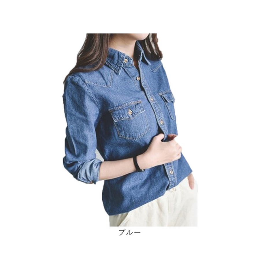 デニムシャツ レディース ウエスタンシャツ[品番：BCYW0033107