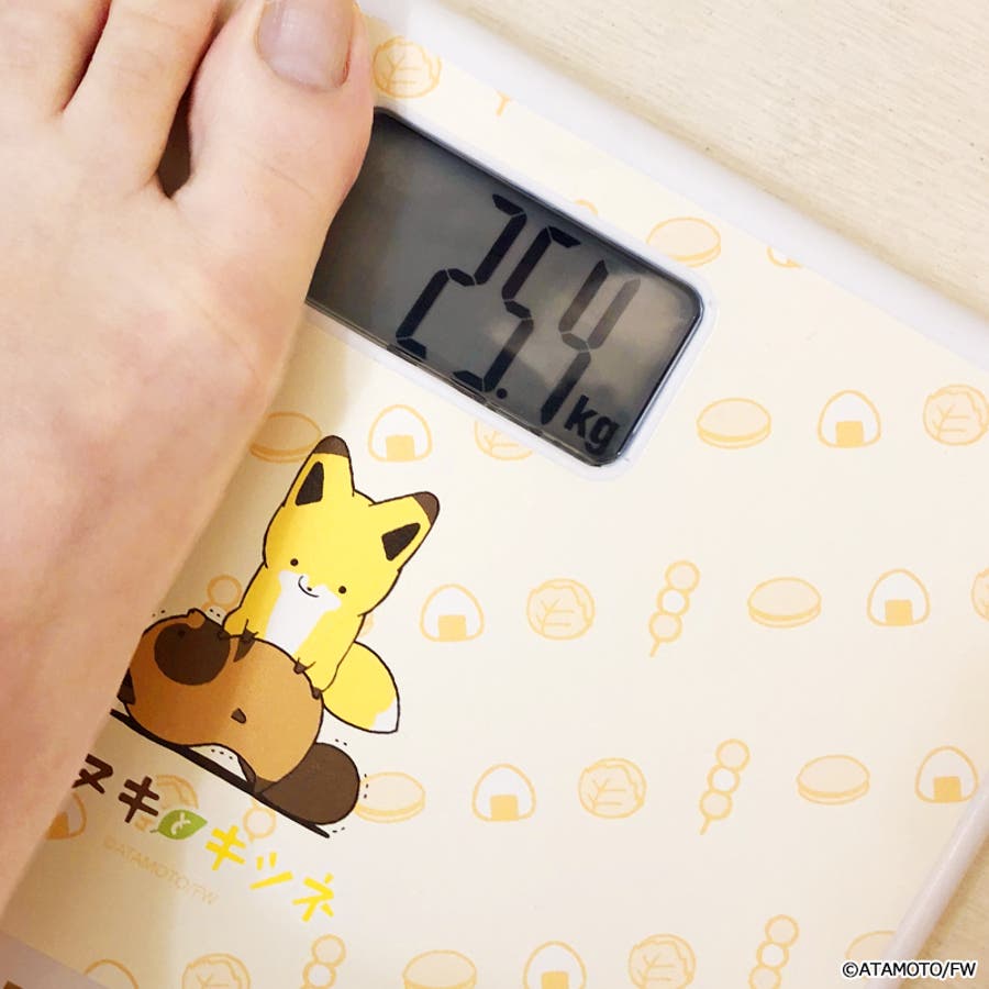 満腹なタヌキとキツネ 体重計 デジタルヘルスメーター[品番
