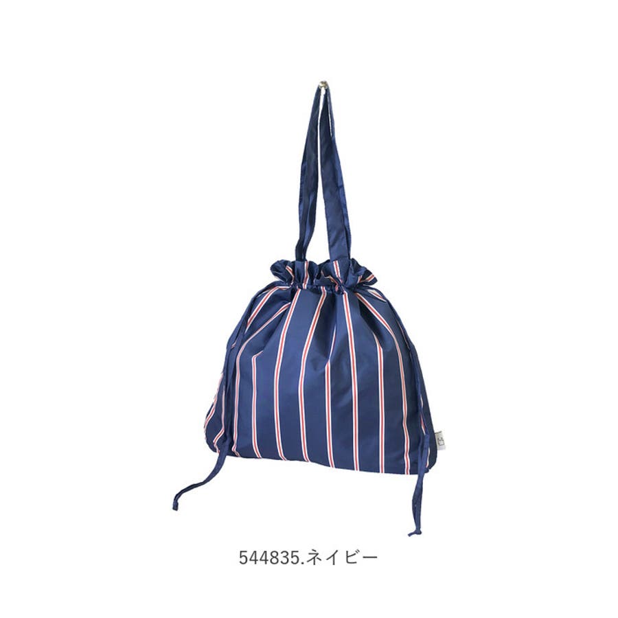 【送料無料/新品】 ETストライプ 巾着 エコバッグ[品番：BCYW0007632]｜BACKYARD バッグ