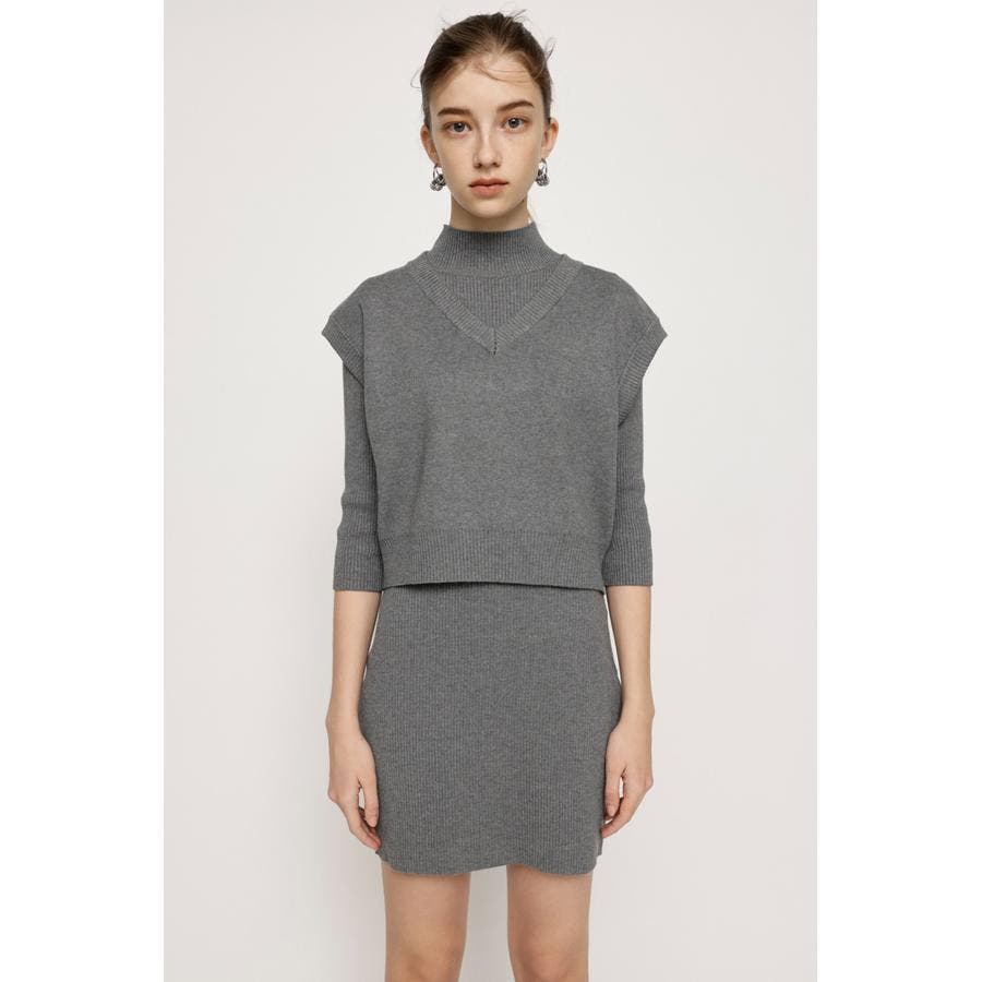 VEST LAYERED ワンピース Vネックベスト セット[品番