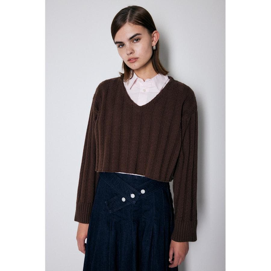 CROPPED V／N セーター[品番：BJLW0024174]｜MOUSSY OUTLET（マウジー