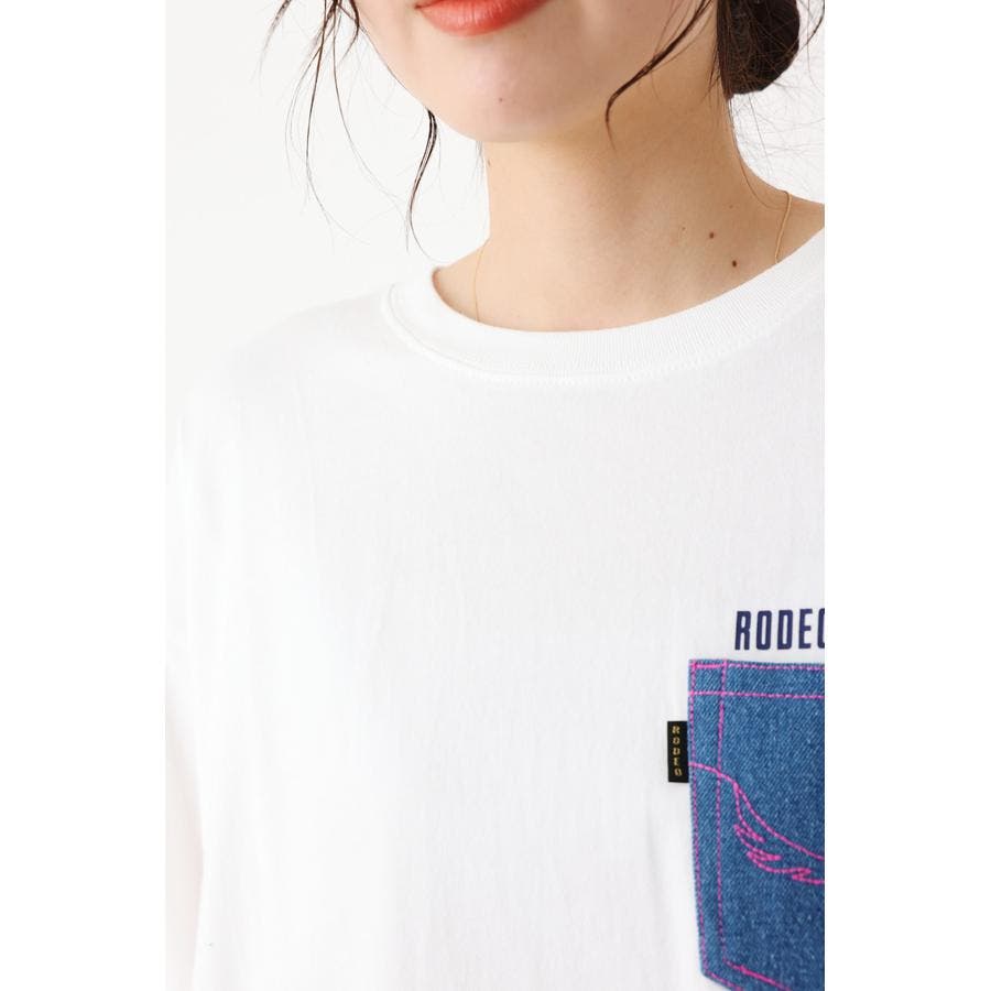 RODEO CROWNS WIDE BOWL tシャツ デニムパッチTシャツ
