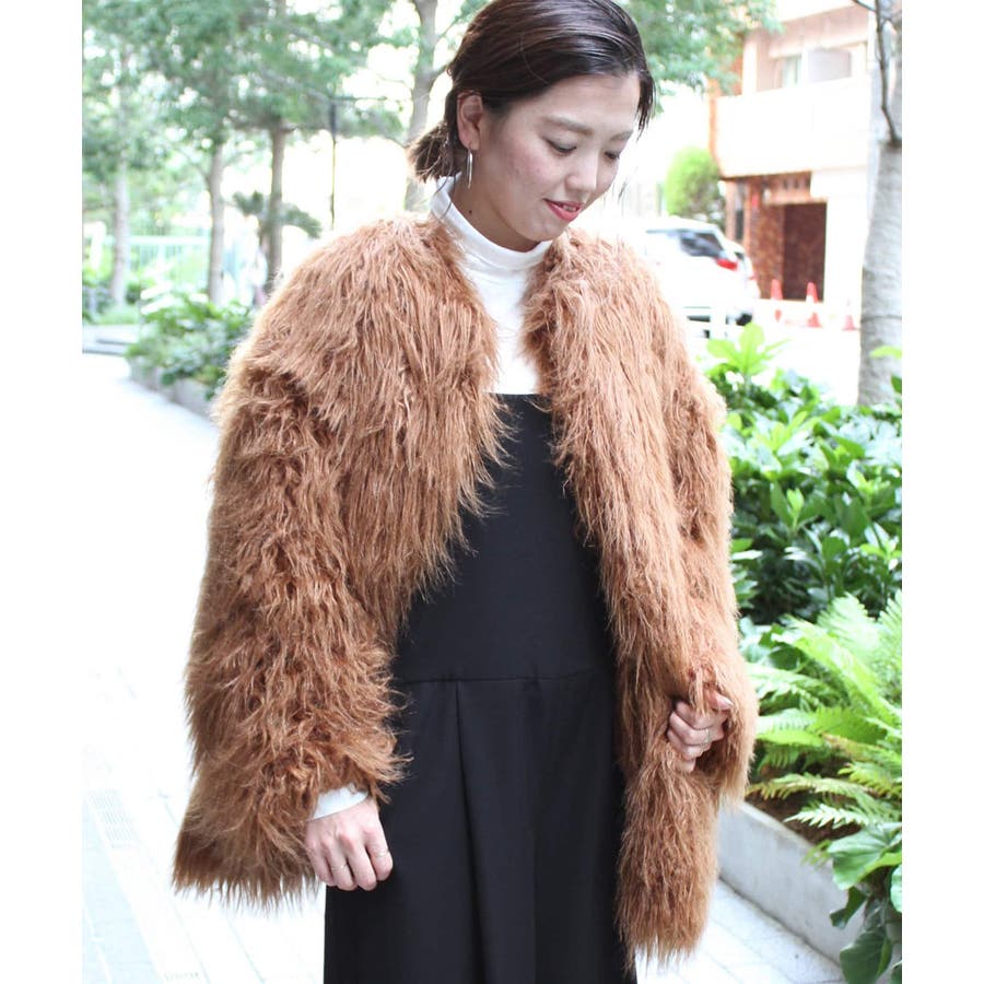 フェイクファー ジャケット - ブラウン | ZARA Japan / 日本