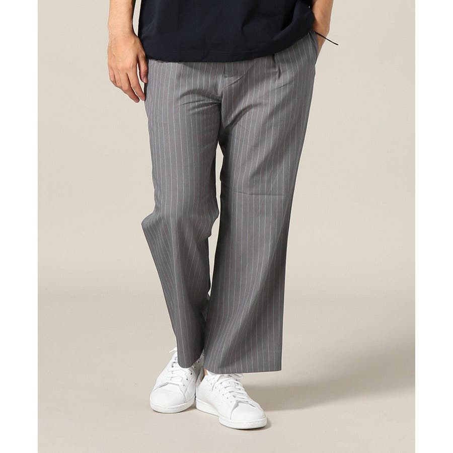 B.C STOCK ベーセーストック】 ストライプストレートスラックス[品番