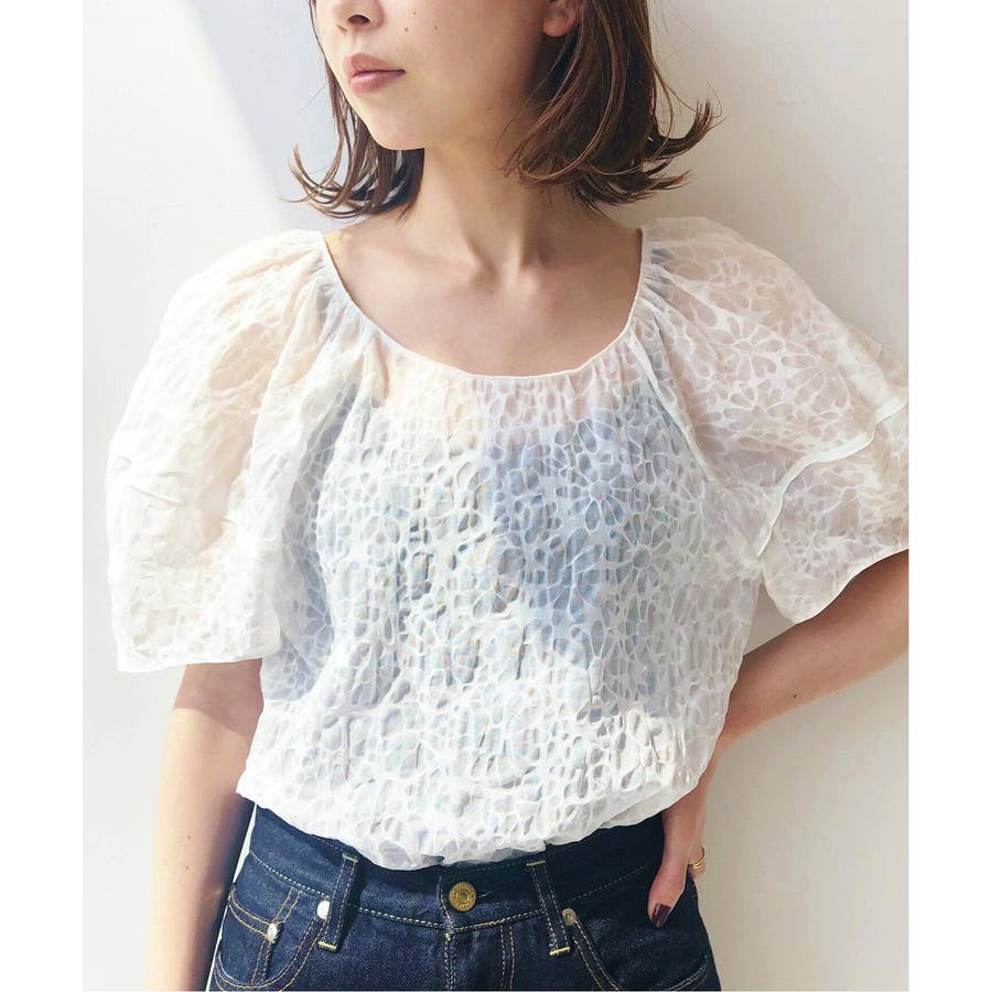 IENA】シュリンクフラワーブラウス[品番：BYCW0004499]｜B.C