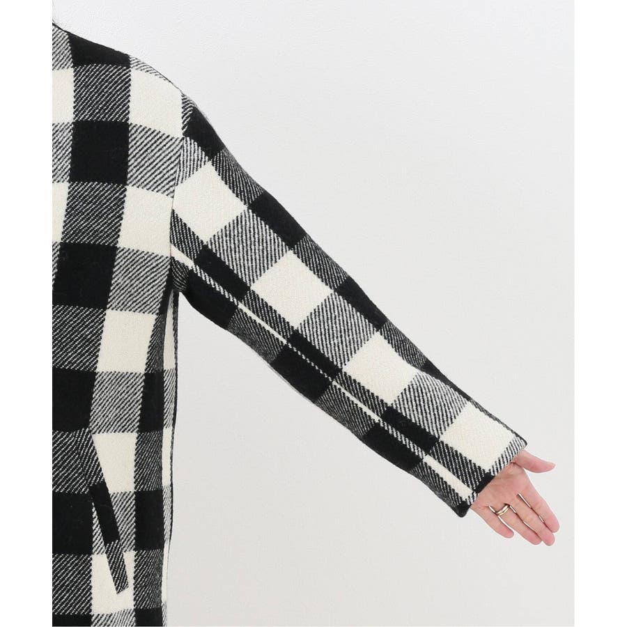 Spick and Span> ブロックチェックVカラーロングコート◇[品番 Spick and Span> ブロックチェックVカラーロングコート◇[品番