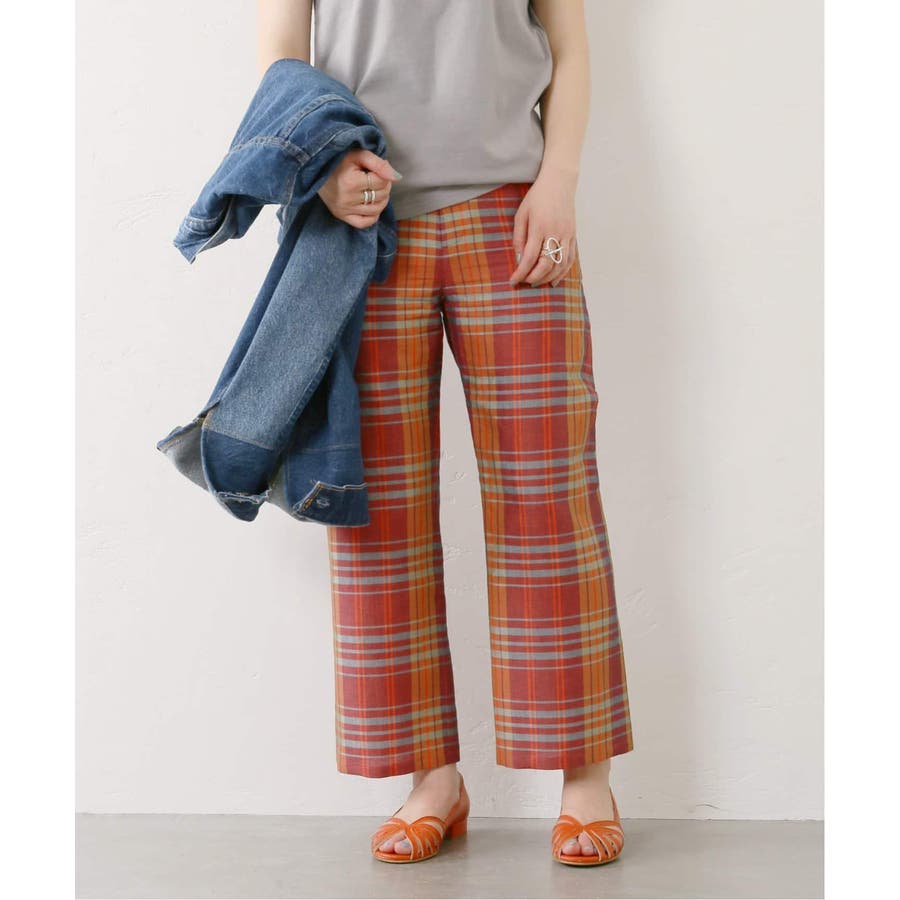 カラーチェックアンクルパンツ◇[品番：BYCW0007265]｜B.C STOCK
