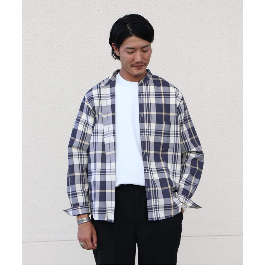 EASY LAZY チェックバンドカラーシャツ[品番：BYCW0003572]｜B.C  STOCK（ベーセーストック）のメンズファッション通販｜SHOPLIST（ショップリスト）