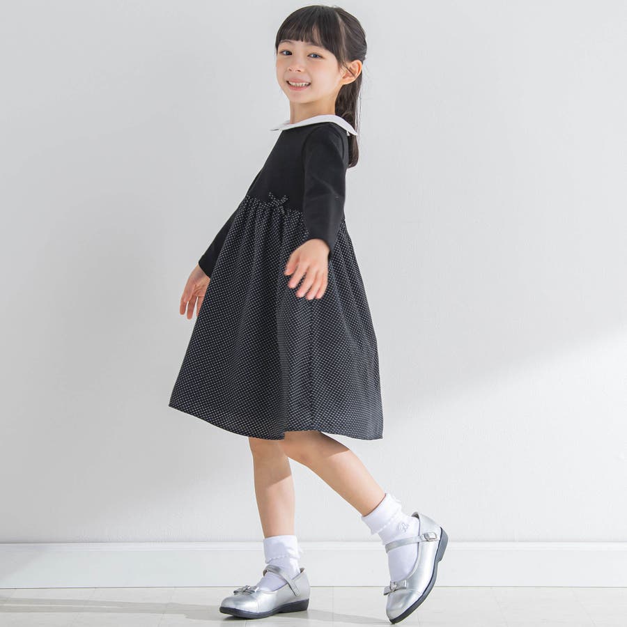 ドットプリント切替ワンピース(90 ~140cm)[品番：BEBK0007179]｜BeBe（ベベ）のキッズファッション通販｜SHOPLIST（ショップリスト）