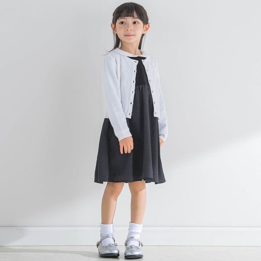 ドットプリント切替ワンピース(90~140cm)[品番：BEBK0007179]｜BeBe（ベベ ）のキッズファッション通販｜SHOPLIST（ショップリスト）