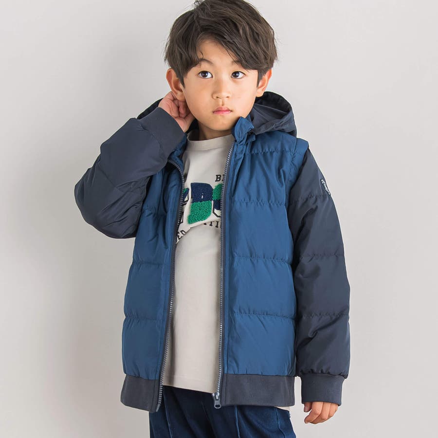 【店舗限定】3WAYダウンコート(95~150cm)[品番：BEBK0009619]｜BeBe Petits Pois Vert（ベベ プチ ポワ  ヴェール）のキッズファッション通販｜SHOPLIST（ショップリスト）