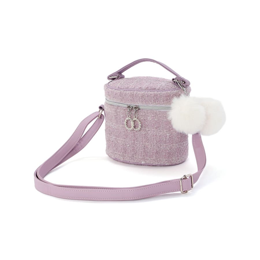 店舗限定】【お揃い】ラメボアツイードショルダー付きバニティ