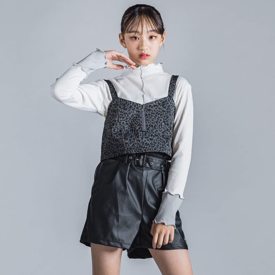ビスチェ＆パンツレオパード柄セットアップ2点セット(130~160cm