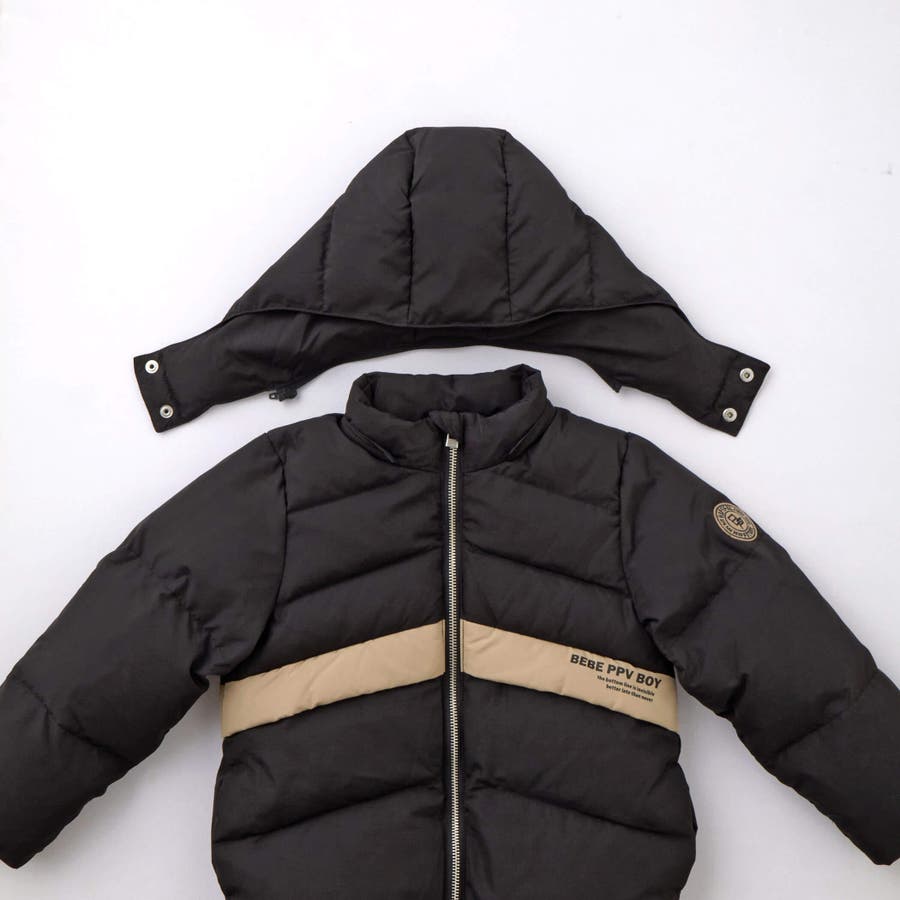 タフタ配色ダウンコート(95~160cm)[品番：BEBK0009591]｜BeBe