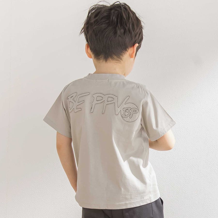 パッチワークロゴ天竺Tシャツ(95~160cm)[品番：BEBK0011175