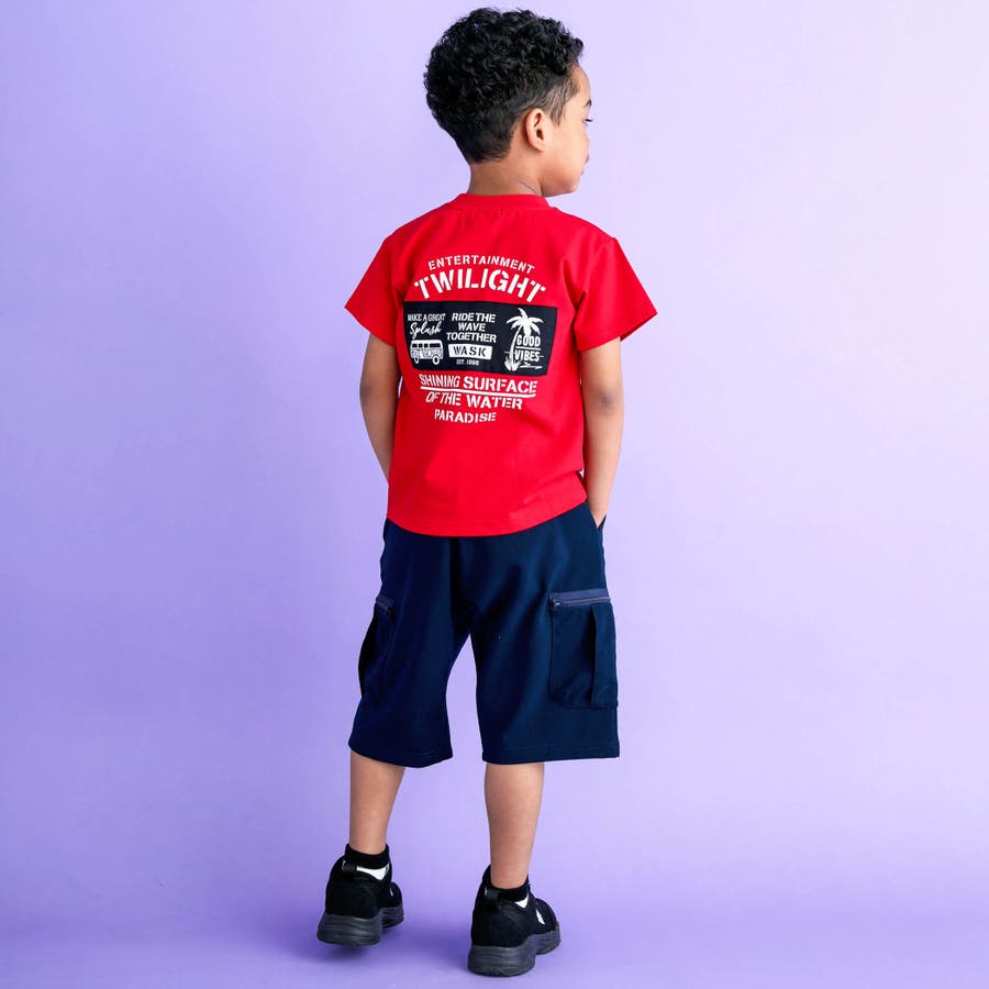 5.5分丈ファスナーポケットニットジョーゼットパンツ(100~160cm 5.5分丈ファスナーポケットニットジョーゼットパンツ(100~160cm
