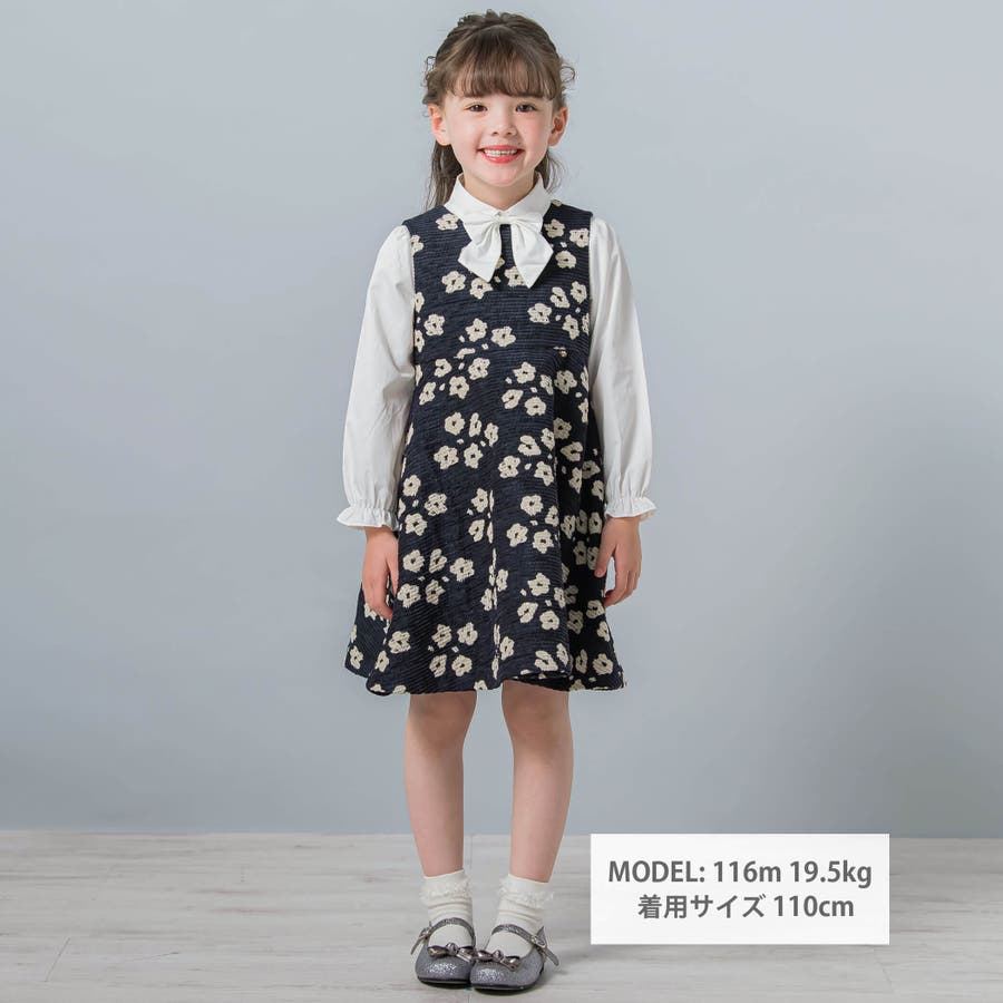 ツイルリボン付きブラウス(100~140cm)[品番：BEBK0009330