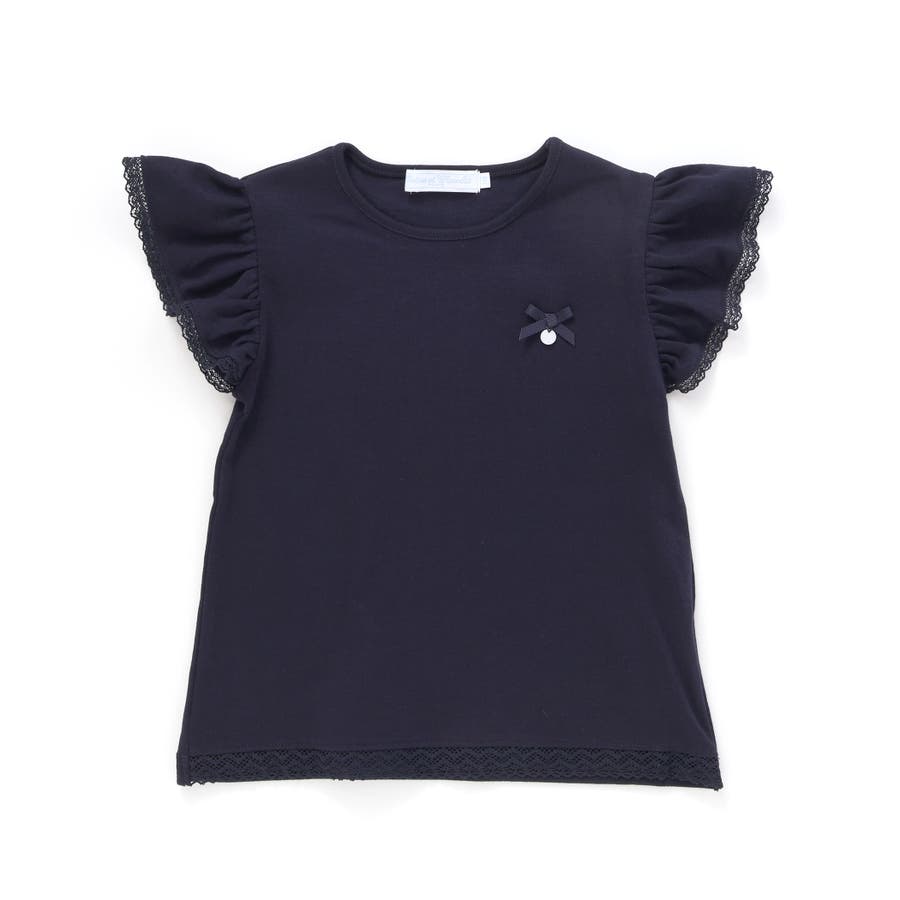 トーションレース袖フリルTシャツ(90～140cm)[品番：BEBK0010868